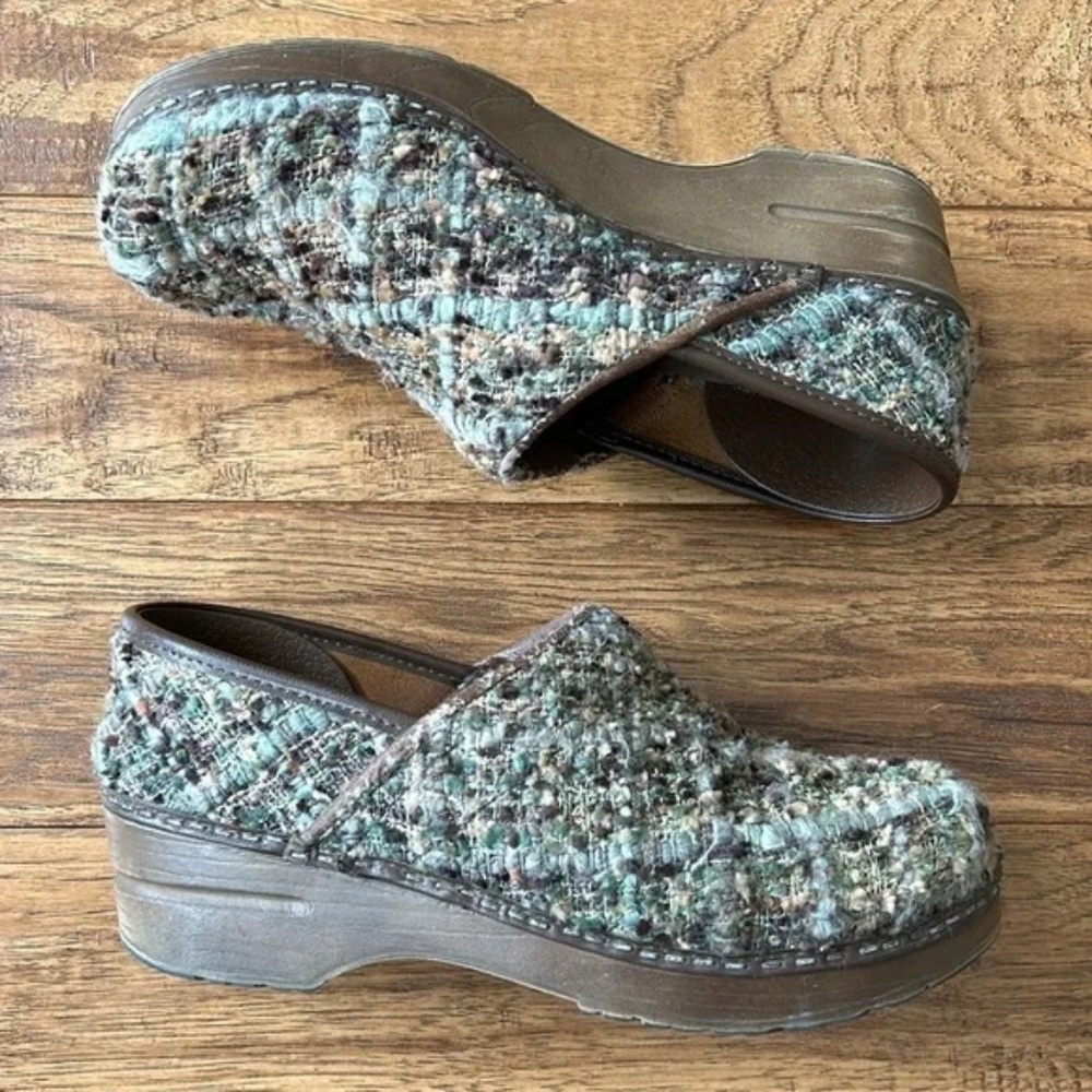 Sanita Professional Tilly Closed Multicolor Tweed Woven Clog Comfort Shoe Sz 38
